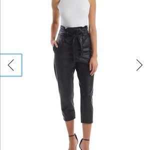 Faux Leather Paperbag Pants